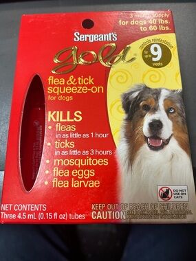 Gold Flea & Tick Squeeze-On for Dogs (Red) 3 Month Supply